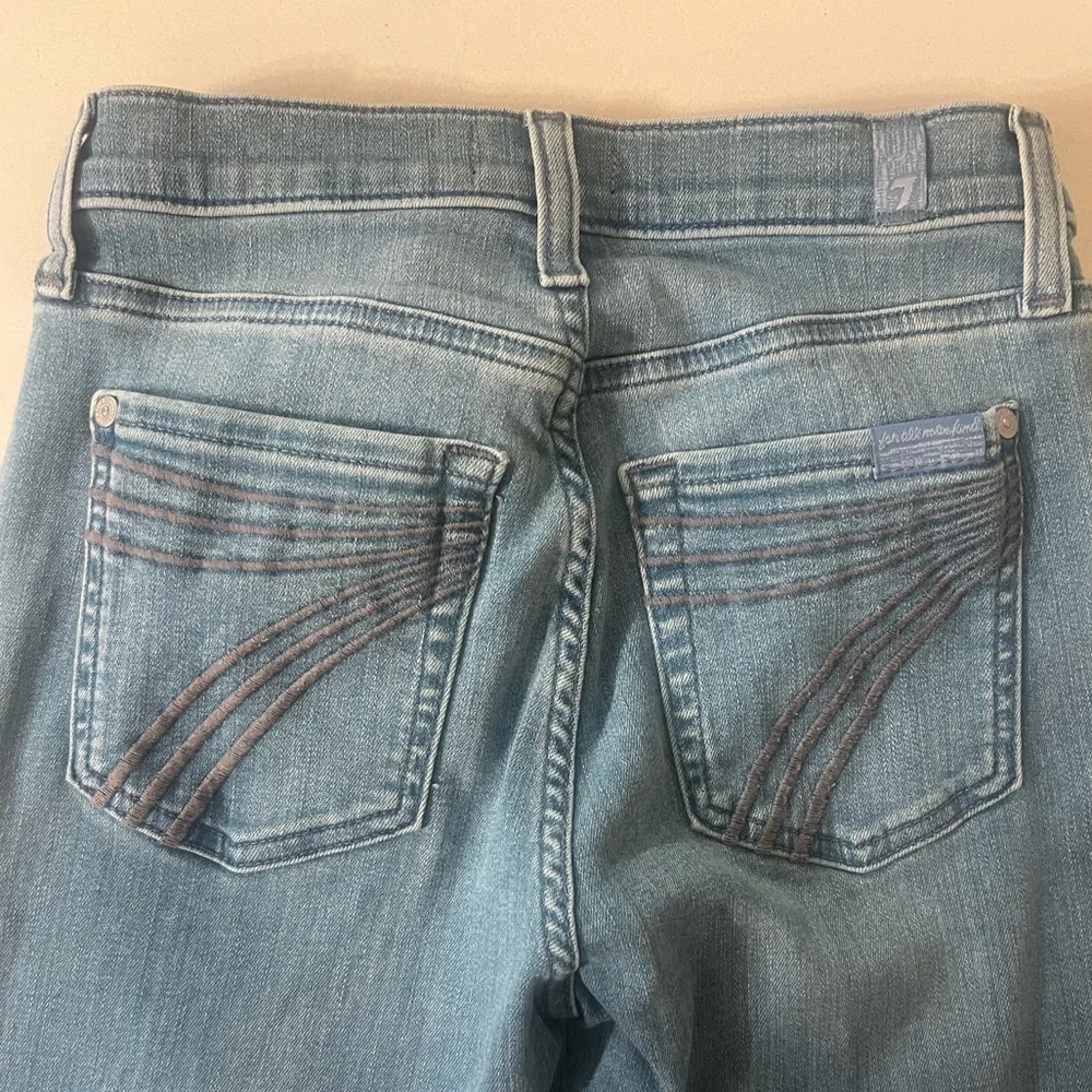7 For All Mankind Light Blue Wide Leg Jeans. Size 25. Great Fit! - Picture 4 of 7